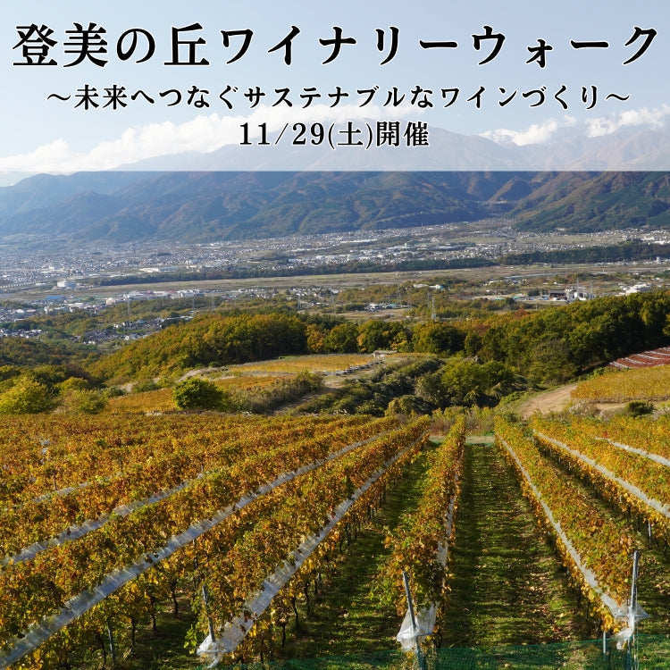 【11/29(土)】登美の丘ワイナリーウォーク～未来へつなぐサステナブルなワインづくり～